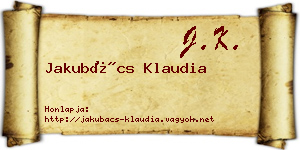Jakubács Klaudia névjegykártya